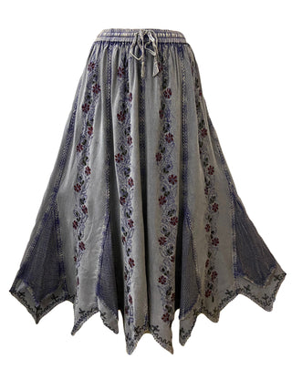 714 Skt Bohemian Gypsy Asymmetrical Hem Rayon Netted Skirt - Agan Traders, Lilac C