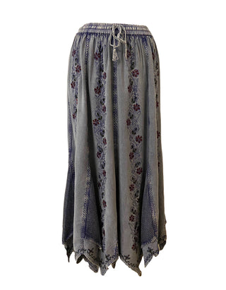 714 Skt Bohemian Gypsy Asymmetrical Hem Rayon Netted Skirt - Agan Traders, Lilac C