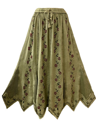 714 Skt Bohemian Gypsy Asymmetrical Hem Rayon Netted Skirt - Agan Traders, Sea Green C