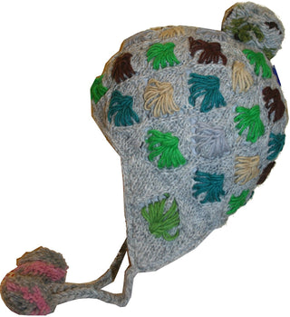 Highland Wool Knit Beanie Fleece Earflap Beanies - Agan Traders, Blue Green Multi