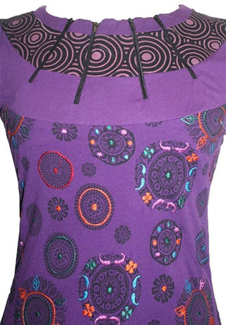 Junior Bohemian Patches Gypsy Knit Cotton Baby Doll Dress - Agan Traders