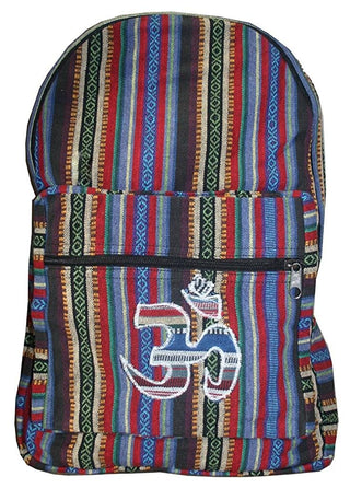 JSA 03 Agan Traders Jute Om Peace Boho Bohemian Backpack Rucksack Purse School Bag - Agan Traders