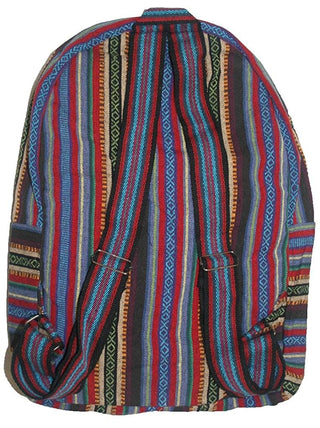 JSA 03 Agan Traders Jute Om Peace Boho Bohemian Backpack Rucksack Purse School Bag - Agan Traders