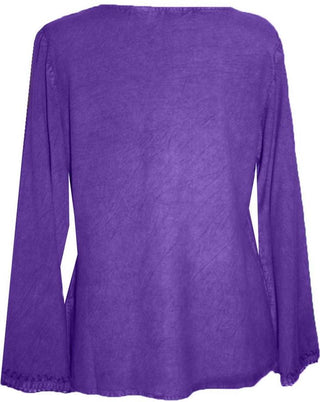 Diamond Neck Renaissance Embroidered Blouse - Agan Traders, Purple