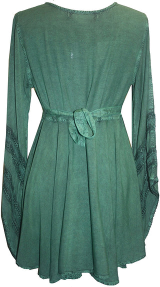 Gypsy Medieval Stylish Bohemian Sexy Flare Corset Tunic - Agan Traders, Green