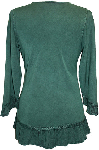 147 B Gypsy Medieval Ruffle Top Tunic Kurta Blouse India - Agan Traders, H. Green
