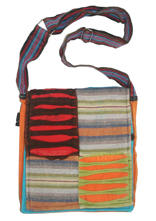 Patchwork Messenger bag - Agan Traders, Orange Razorcut