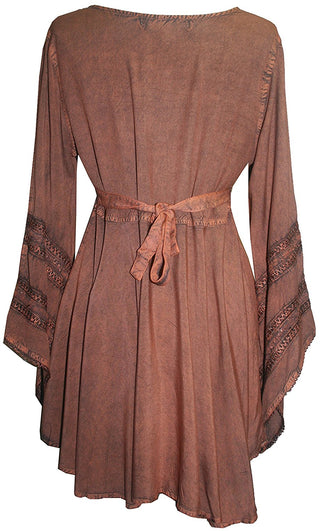 Gypsy Medieval Stylish Bohemian Sexy Flare Corset Tunic - Agan Traders, Rust