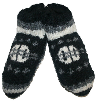 Knit Fleece Lined Winter Socks Booties - Agan Traders