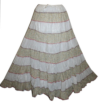 Tiered Long Funky Beach summer Gypsy Cotton skirt - Agan Traders