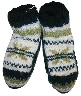 Knit Fleece Lined Winter Socks Booties - Agan Traders