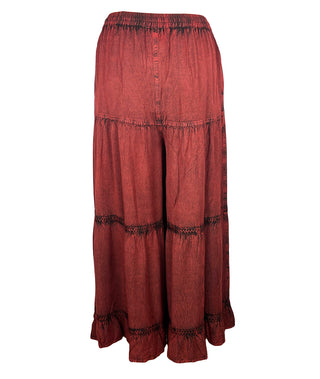 203 P Rayon Viscose Palazzo Belly Bottom Pant Trouser - Agan Traders, Burgundy