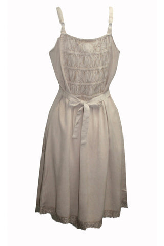       186020 DR Bohemian Medieval Spaghetti Strap V-Neckline Mid Calf Dress - Agan Traders, Camel