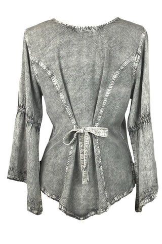 Renaissance Vintage Rayon Velvet Renaissance Top Blouse - Agan Traders, Silver