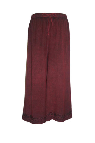 204 P Rayon Viscose Palazzo Belly Bottom Elastic Waistband Pant Trouser - Agan Traders, Burgundy