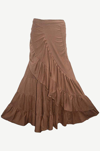 Dhakmar Tiered Ruffle Rayon Wrap Skirt
