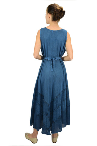 Romantic Evening Empire Victorian Sleeveless Dress - Agan Traders, Blue