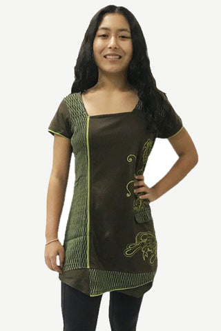 Battisputali Knit Cotton Junior Net Printed Tunic Dress
