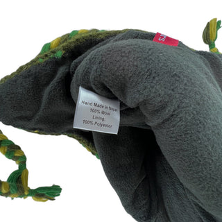 Cable Knit Beanie Earflap Newari Hat - Agan Traders, Green Yellow