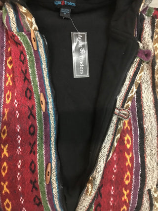 503 JKT Sherpa Heavy Duty Striped Fleece Lined Hoodie Jacket - Agan Traders, Red Multi