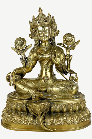 Swayambhu Brass White Tara Statue