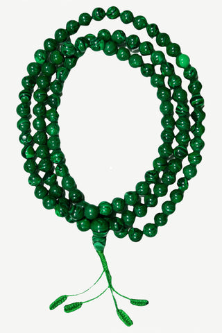 Bimthang Malachite 108-Bead Mala Necklace