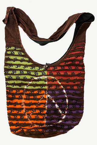 Peace Jogi Cross Shoulder Bohemian Messenger Bag Purse - Agan Traders, Brown Om Multi
