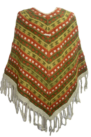 PN 200 Himalayan Thick Sheep Wool Hand Knitted Poncho - Agan Traders, PN 200 11