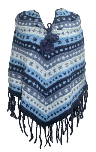 PN 200 Himalayan Thick Sheep Wool Hand Knitted Poncho - Agan Traders, PN 200 12