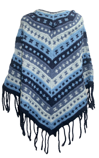 PN 200 Himalayan Thick Sheep Wool Hand Knitted Poncho - Agan Traders, PN 200 12