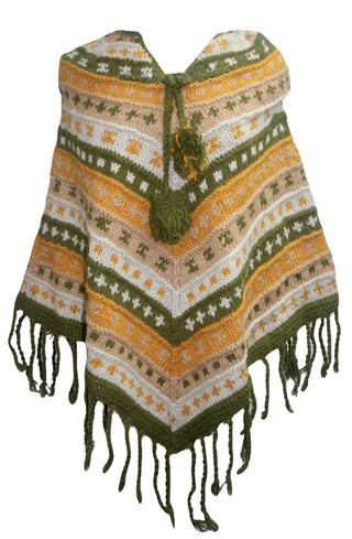 PN 200 Himalayan Thick Sheep Wool Hand Knitted Poncho - Agan Traders, PN 200 13
