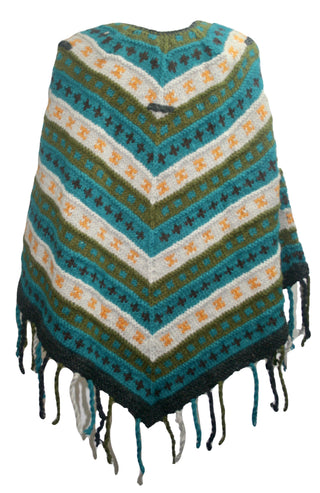 PN 200 Himalayan Thick Sheep Wool Hand Knitted Poncho - Agan Traders, PN 200 8