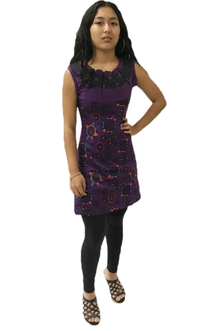 Samagaun Knit Cotton Junior Zipper Babydoll Dress