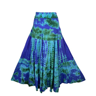 61 SKT Soft Cotton Convertible Lined Tie Dye Gypsy Skirt Dress - Agan Traders, Purple Multi
