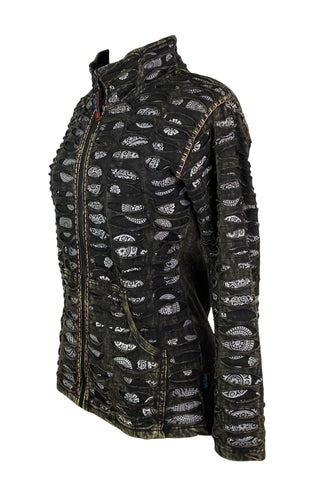 Tikathali Rib Cotton Razor-Cut Sweatshirt Jacket