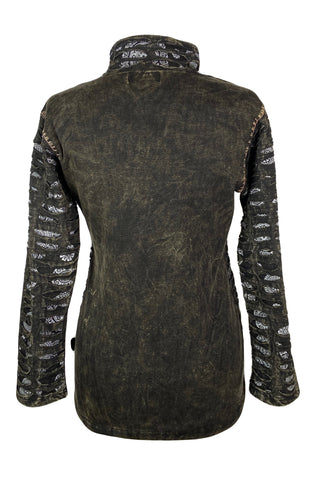 Tikathali Rib Cotton Razor-Cut Sweatshirt Jacket