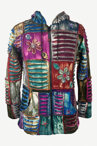 361 RJ Bohemian Fleece Knit Rib Cotton Razor Cut Funky Hoodie Sweatshirt Jacket - Agan Traders, Multicolored