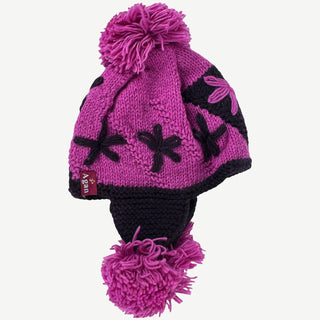 Two Tone Knit Crochet Beanie Pom Pom Hat - Agan Traders, Pink Multi
