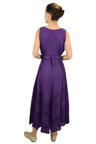 Romantic Evening Empire Victorian Sleeveless Dress - Agan Traders, Purple