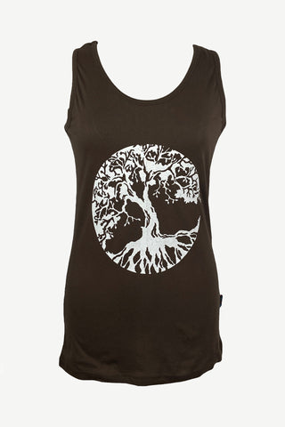 Highland Knit Cotton Stretchy Yoga Tank - Agan Traders, Choco Brown