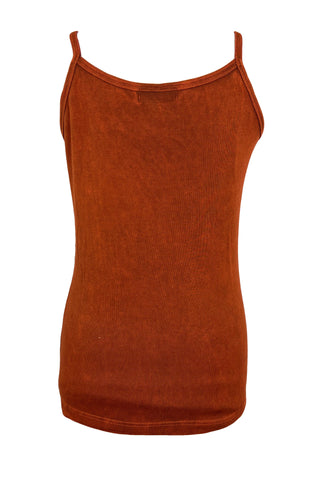 R 142 Women's Bohemian Gypsy Razor Cut Spaghetti Strap Tank Top Camis - Agan Traders, Orange