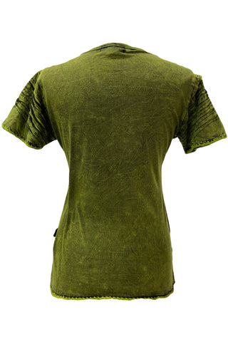 Tripureshwor Rib Cotton Razor-Cut Cap-Sleeve Blouse