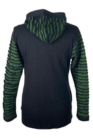 Ulleri Rib Cotton Flower Patch Fleece-Lined Hoodie