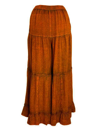 203 P Rayon Viscose Palazzo Belly Bottom Pant Trouser - Agan Traders, Orange Rust