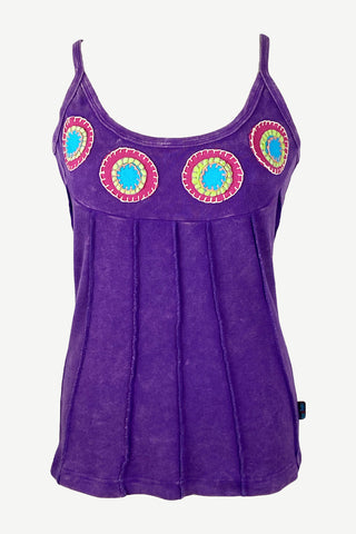 RTK 002 Agan Traders Nepal Hand Crafted Razor Cut Bohemian Tank Camis. - Agan Traders, Purple