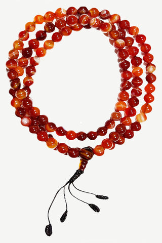 Sandhikharka Red Sardonyx Mala Necklace