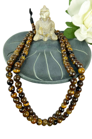 Agan Traders Original Tibetan Buddhist 108 Beads Prayer Meditation Mala - Agan Traders, Tiger's Eye