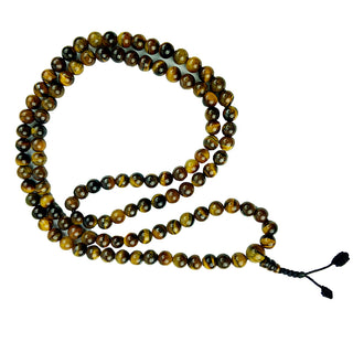 Agan Traders Original Tibetan Buddhist 108 Beads Prayer Meditation Mala - Agan Traders, Tiger's Eye