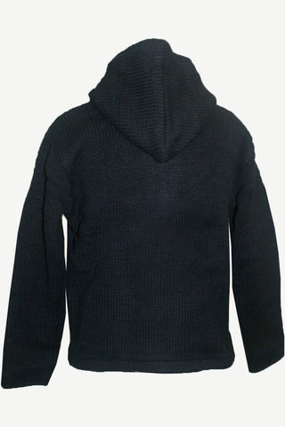 UFM 5 Agan Traders Nepal Lamb's Wool Warm Fleece Winter Sherpa Hoodie Sweater Coat Jacket - Agan Traders, Black